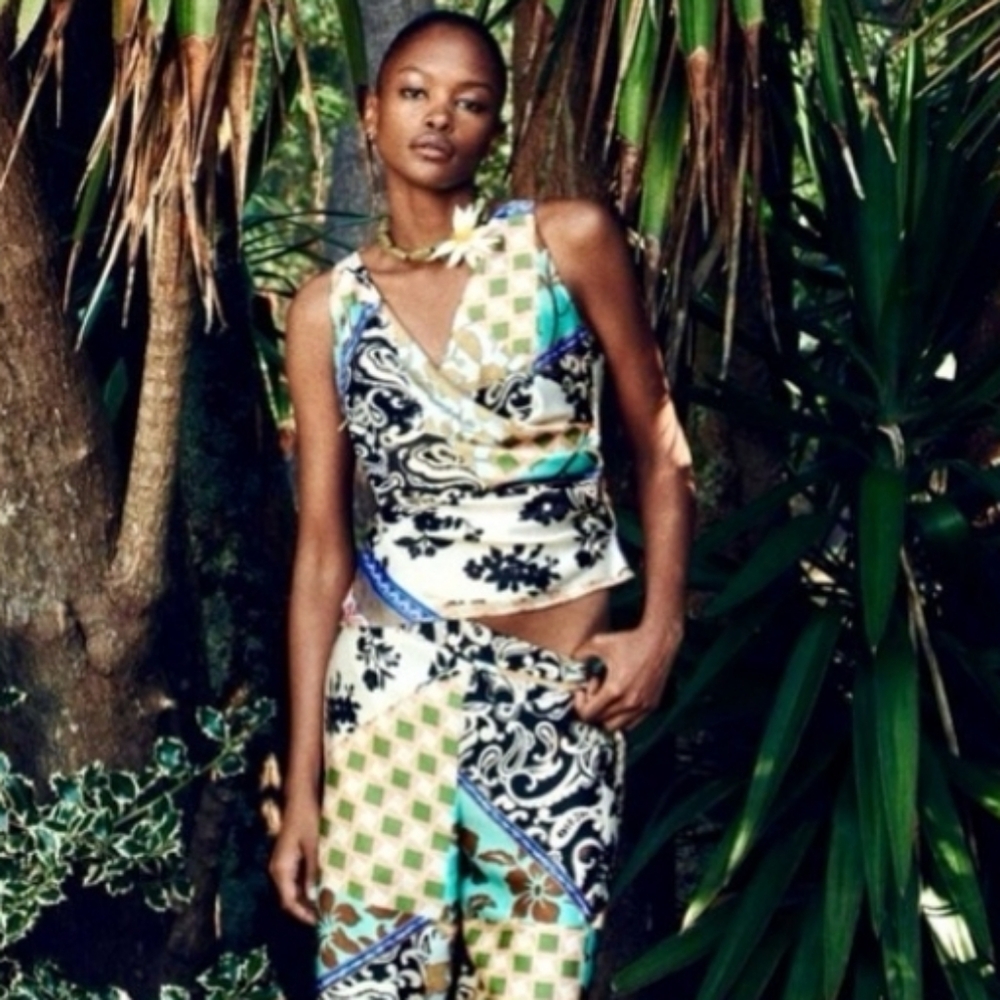 Zars Satiny Patchwork Stylish Multicolor Women's … - image 1